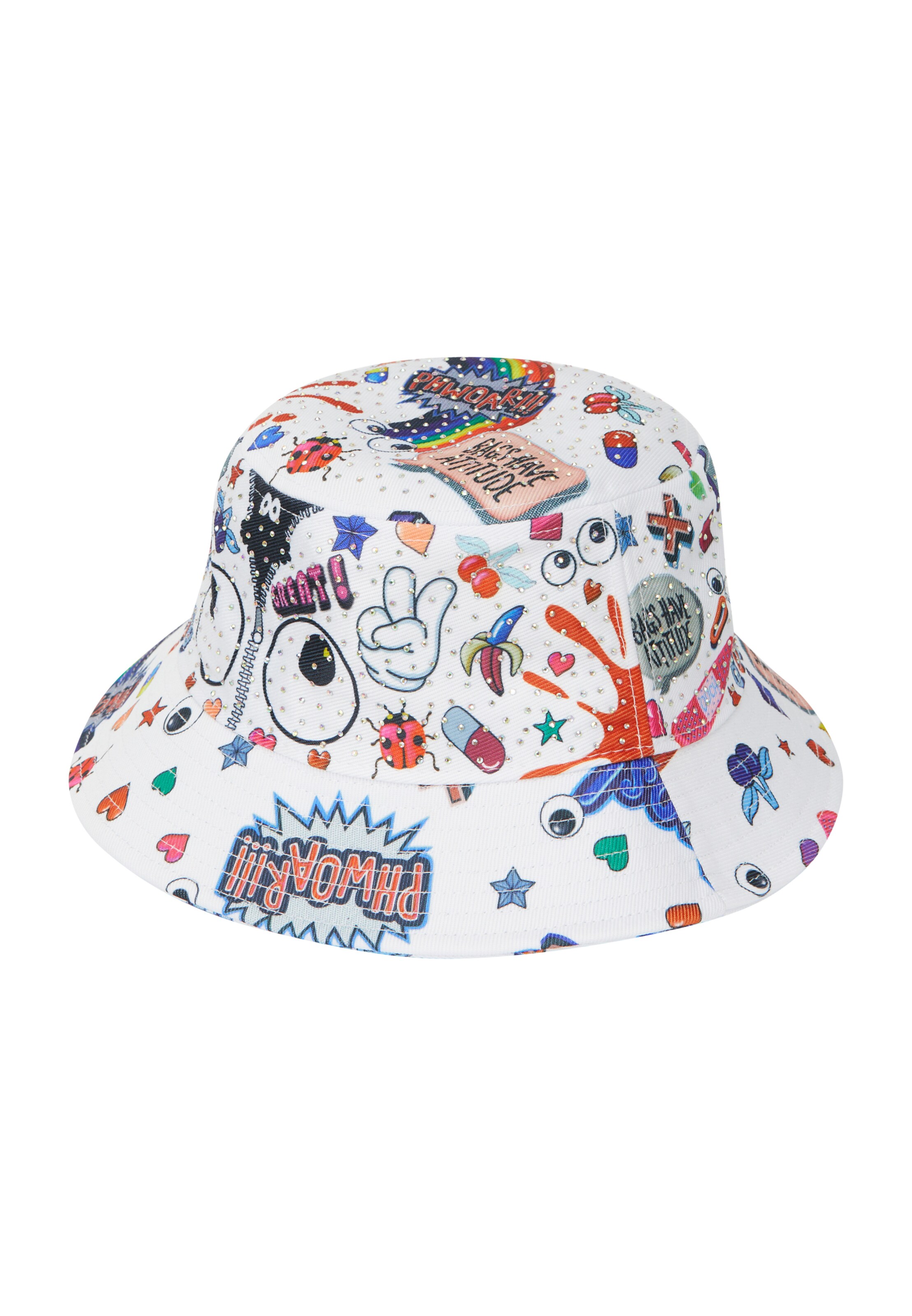 MYMO Klobouk 'Pop Eyetheme' - ultramarínová modř / jasně červená / černá / bílá, Produkt