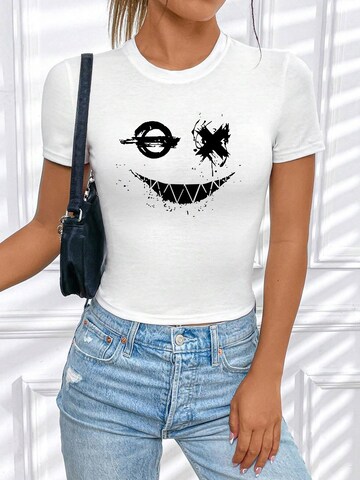 RMK Shirt 'Smily Smiley'‌‌‌‌‌‌‌‌ in Weiß: Vorderseite