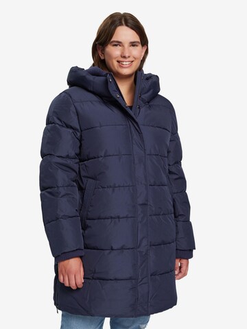 Esprit Curves Winter Coat in Blue: front