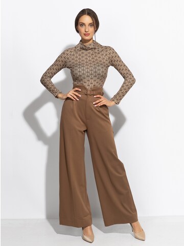 JIORO Wide leg Broek 'ESSENTIALS' in Beige