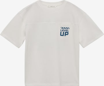 MANGO KIDS T-Shirt 'LEVEL UP' in Beige: predná strana