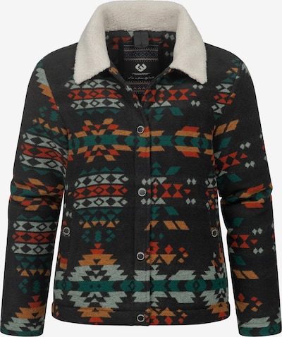 Ragwear Prijelazna jakna 'Walinea Ikat' u tamno zelena / tamno narančasta / crvena, Pregled proizvoda