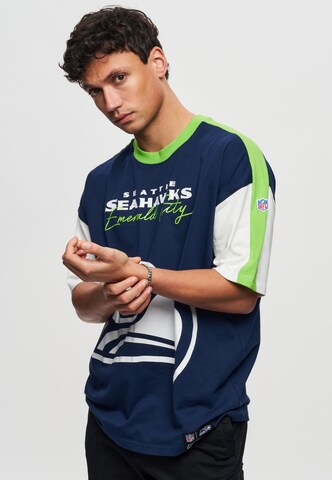 Recovered T-Shirt 'NFL Seahawks Seattle Cut and Sew Oversized' in Blau