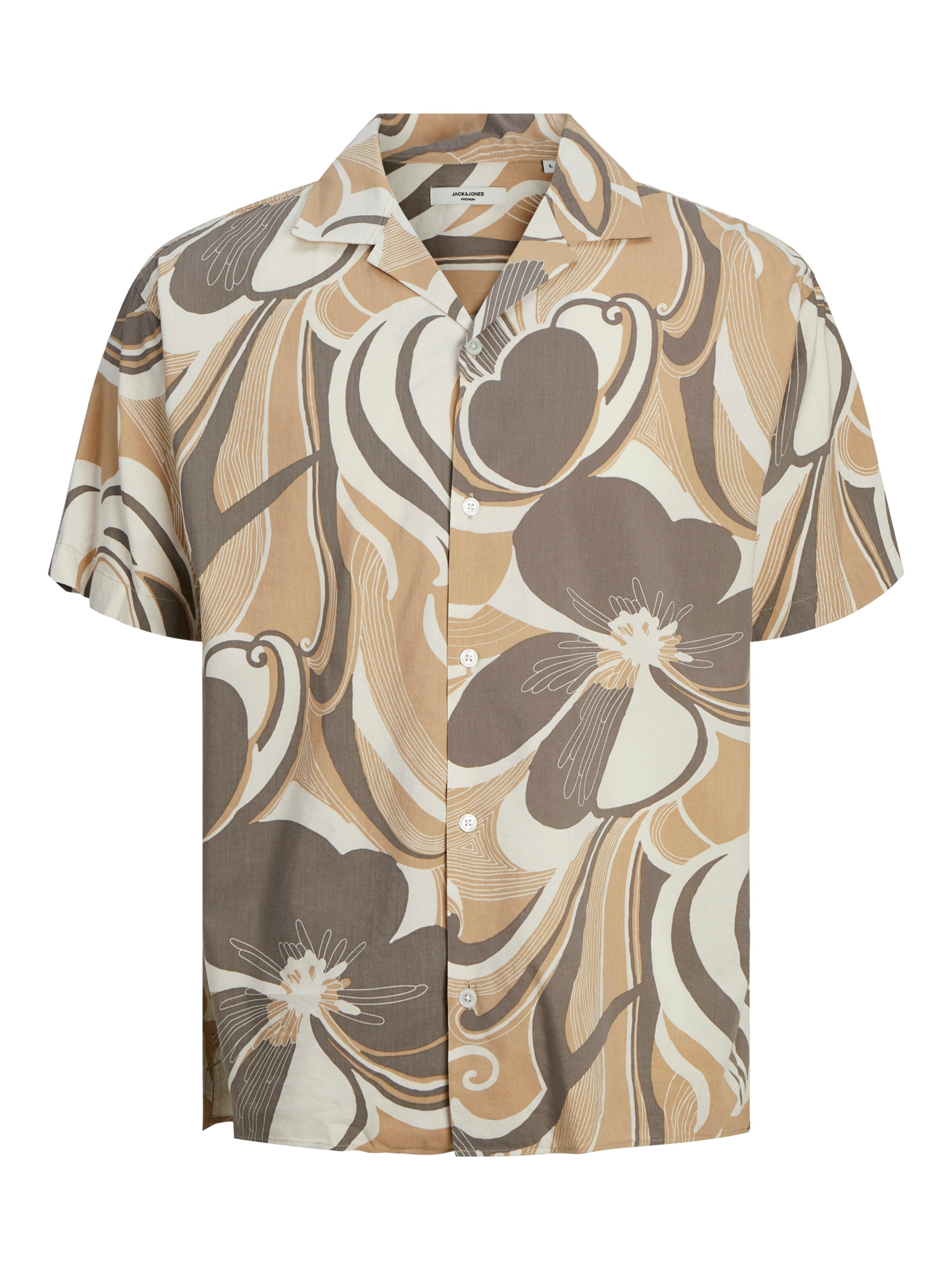 Chemise 'JPRBLAPalma Resort' JACK & JONES en beige : devant
