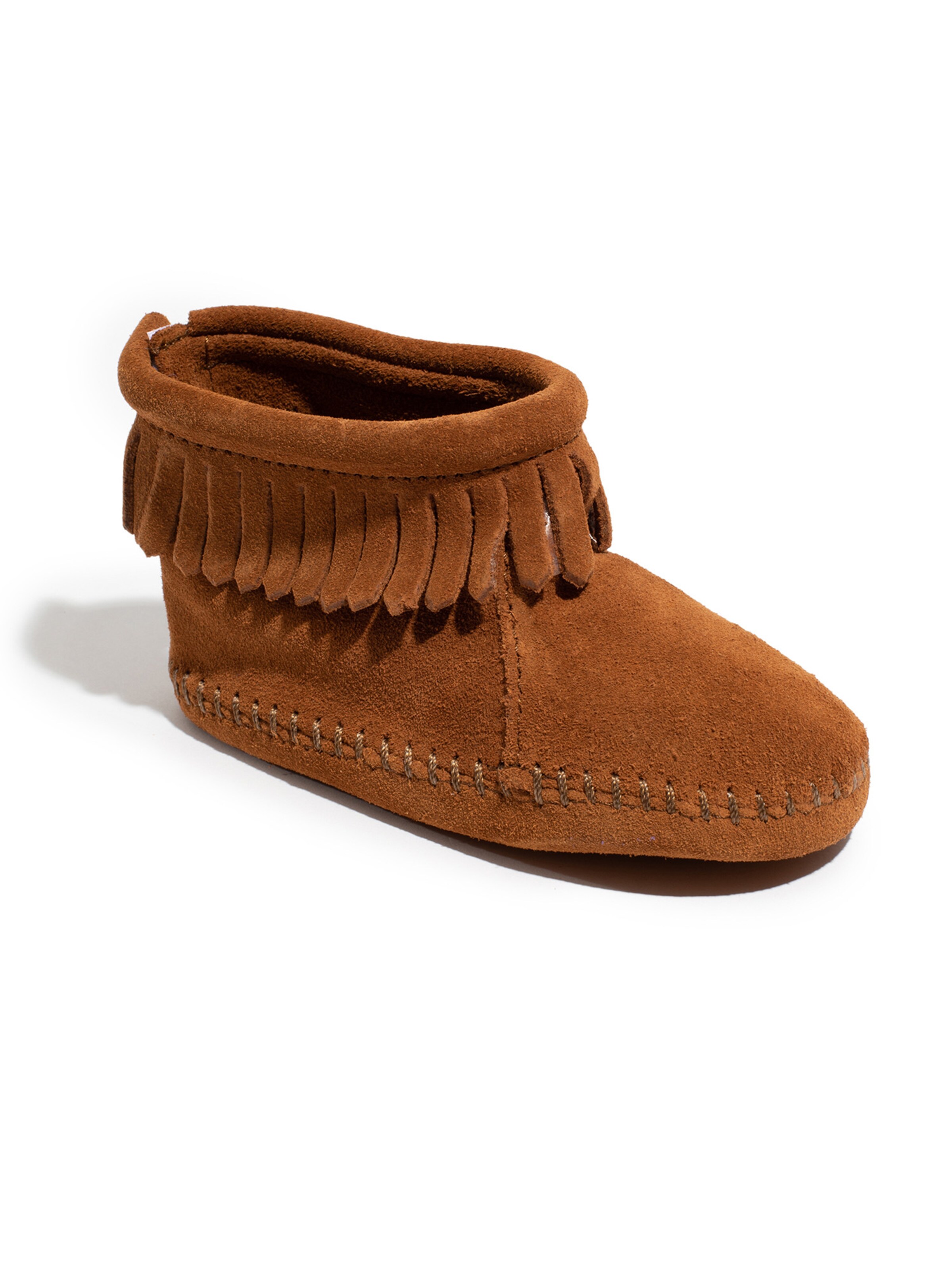 Minnetonka First-step shoe 'Back Flap' in Brown
