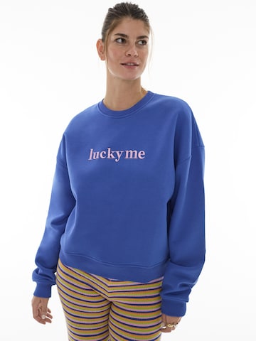 ABOUT YOU x Laura Giurcanu Sweatshirt 'Elisabeth' in Blue: front