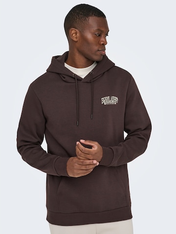 Only & Sons Sweatshirt 'ONSRAMEN' in Braun