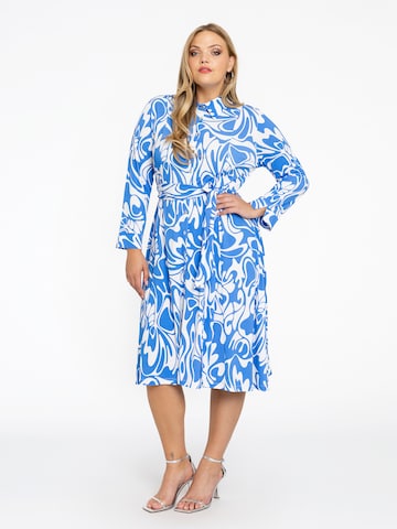 Yoek Shirt Dress in Blue