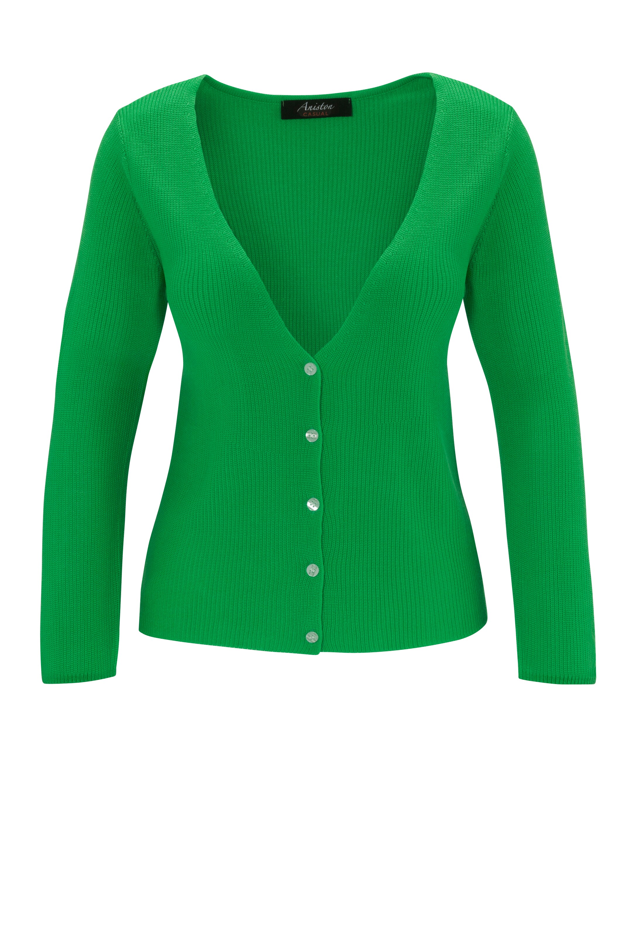 Aniston CASUAL Knit Cardigan in Green: front