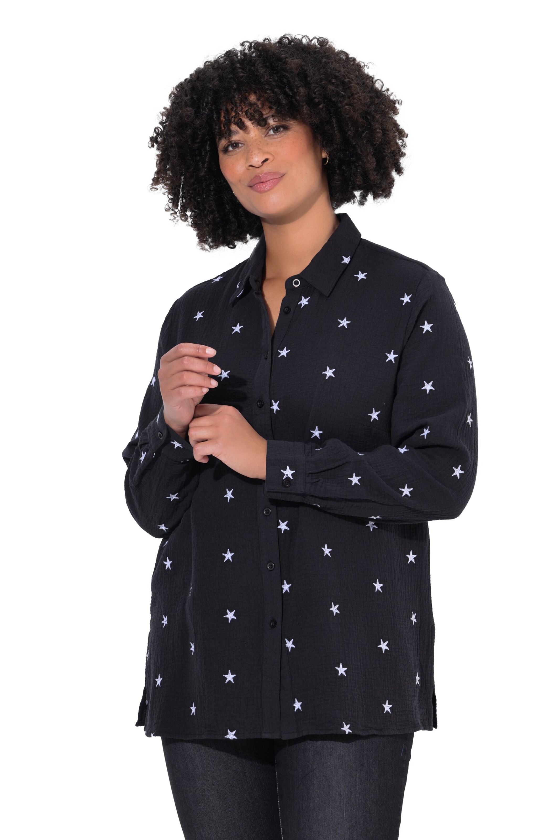 Angel of Style Hemdbluse in Schwarz: Vorderseite