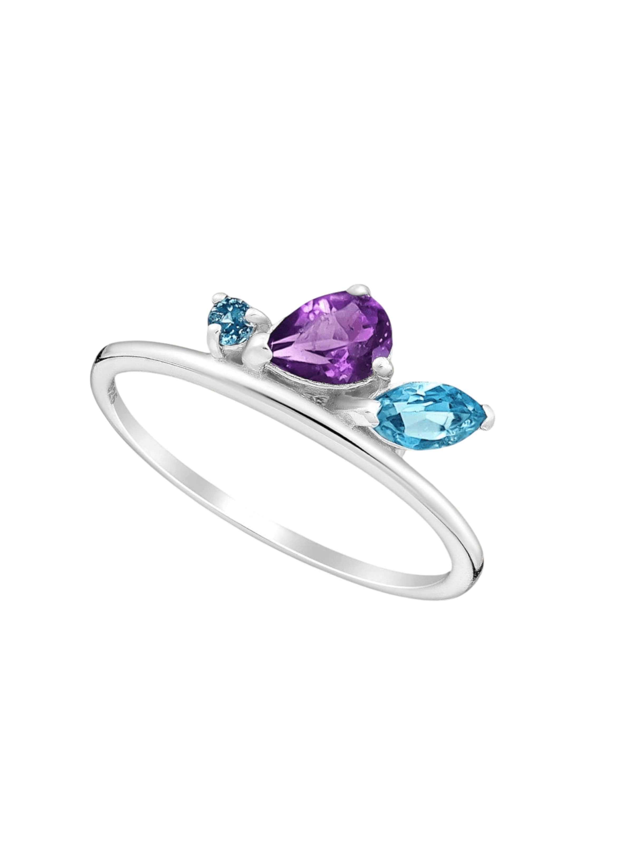 La Moda Me Ring 'Ocean breeze' in Silver: front