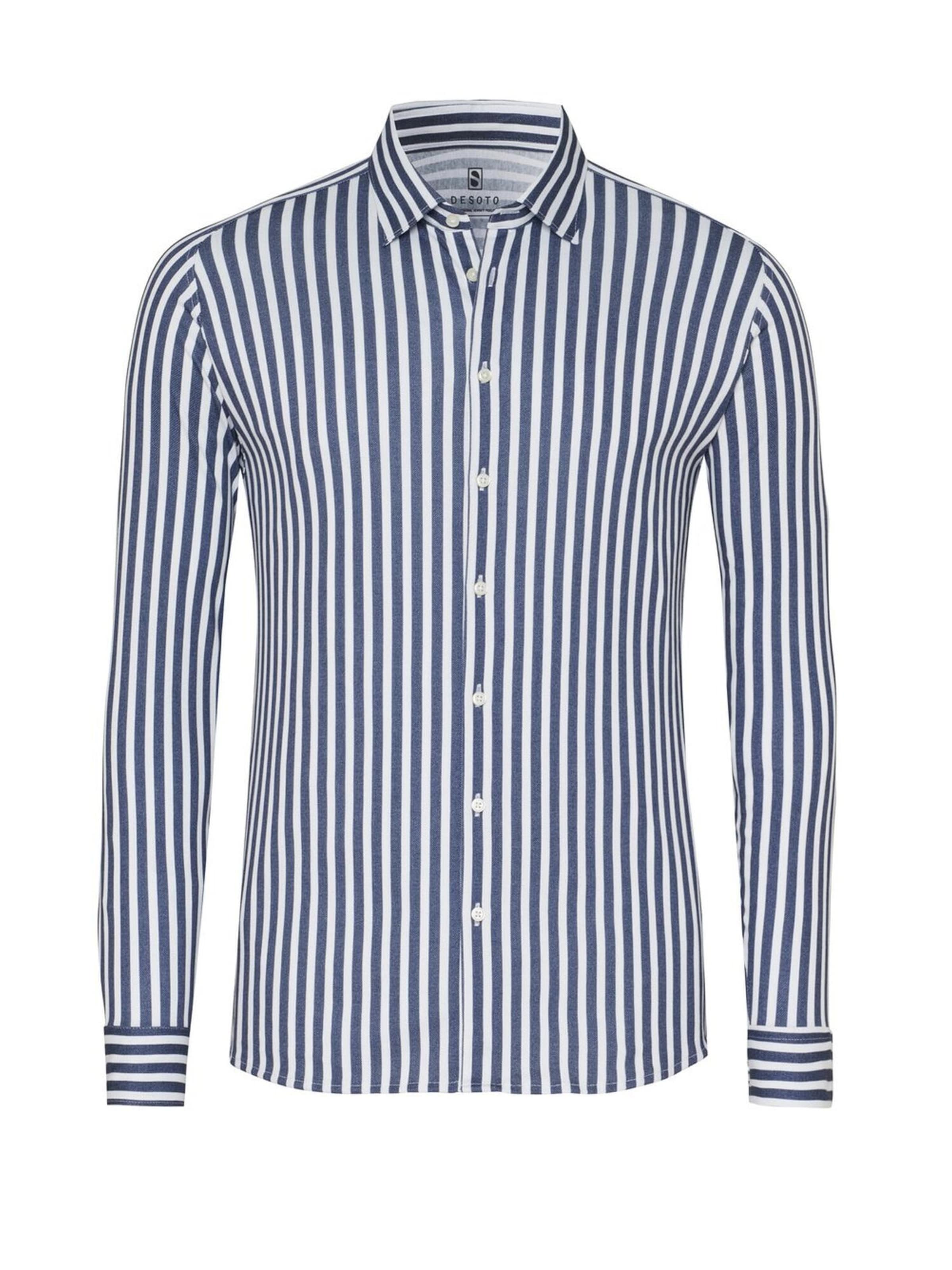 DESOTO Slim fit Button Up Shirt in Blue: front