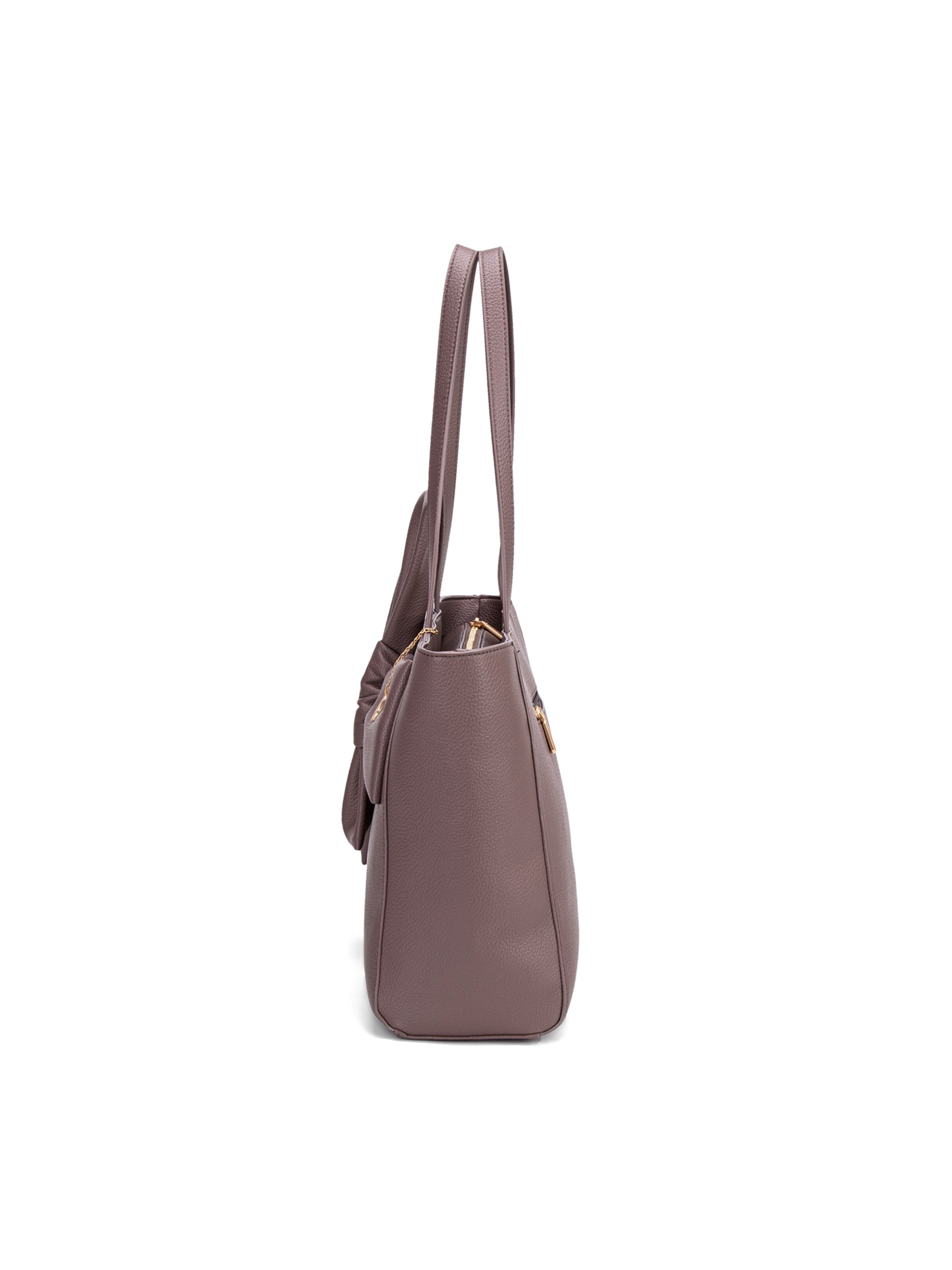 Borsa a spalla 'Borsa a Spalla Donna Velvetine Elite - Pelle Vegana PU con Fiocco' di Diana&Co. in grigio