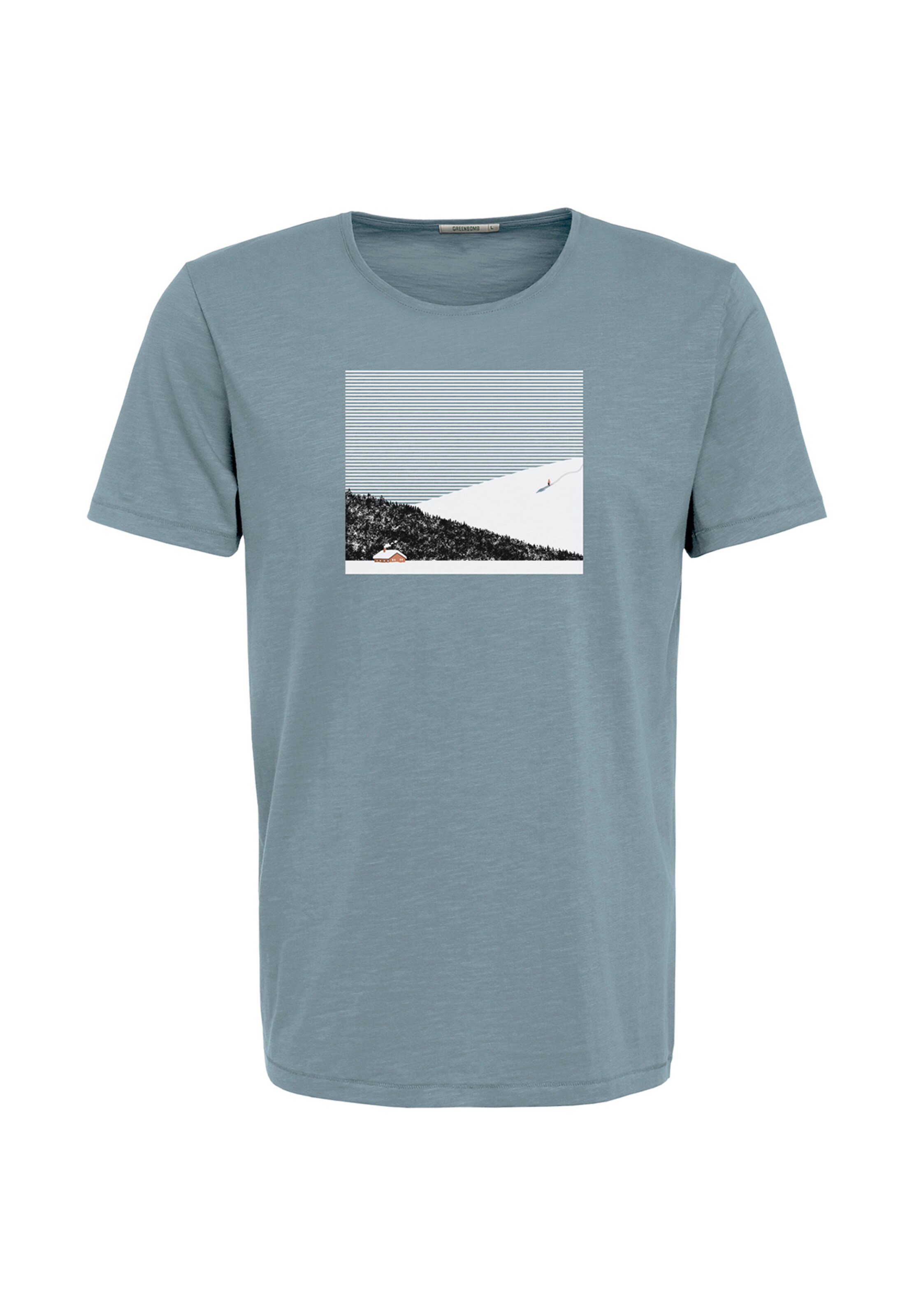 GREENBOMB Shirt 'Nature Snow Silence' in Blue: front