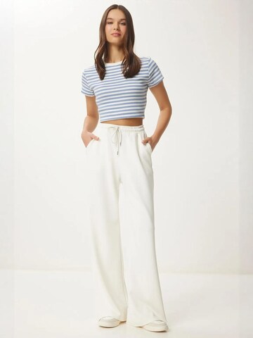 Wide leg Pantaloni di Happiness İstanbul in beige