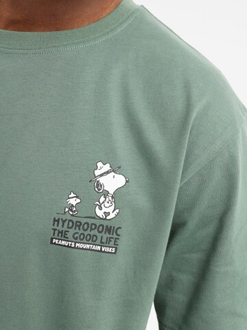 hydroponic - Camiseta 'Hydroponic x Peanuts Regular-Fit Short-Sleeve Campfire T-Shirt' en verde