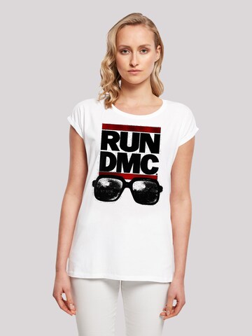 F4NT4STIC Shirt 'Run DMC Glasses NYC' in Wit: voorkant