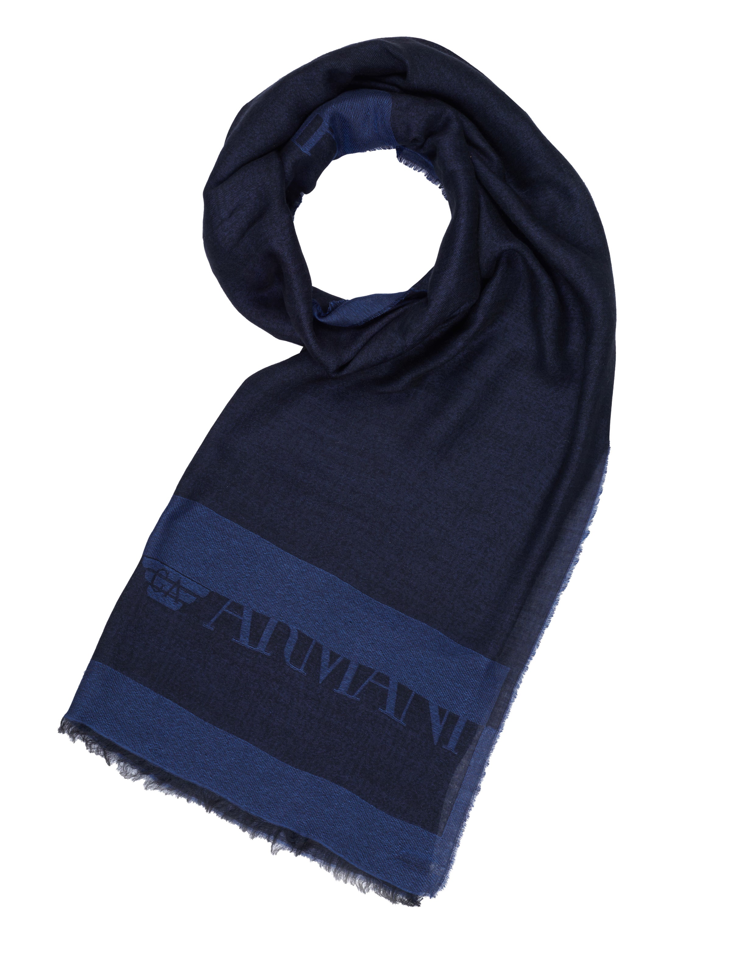 ARMANI Scarf 'Emporio Armani Tuch' in Blue: front