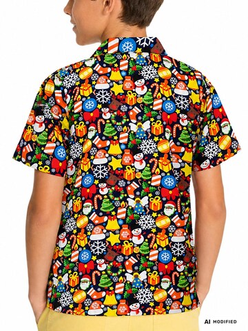 King Kameha Regular fit Button up shirt 'Christmas Allover' in Mixed colours