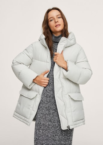 MANGO Winter Coat in White: front