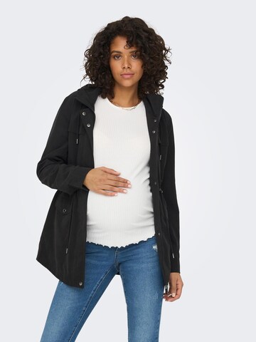 Parka mi-saison Only Maternity en noir : devant