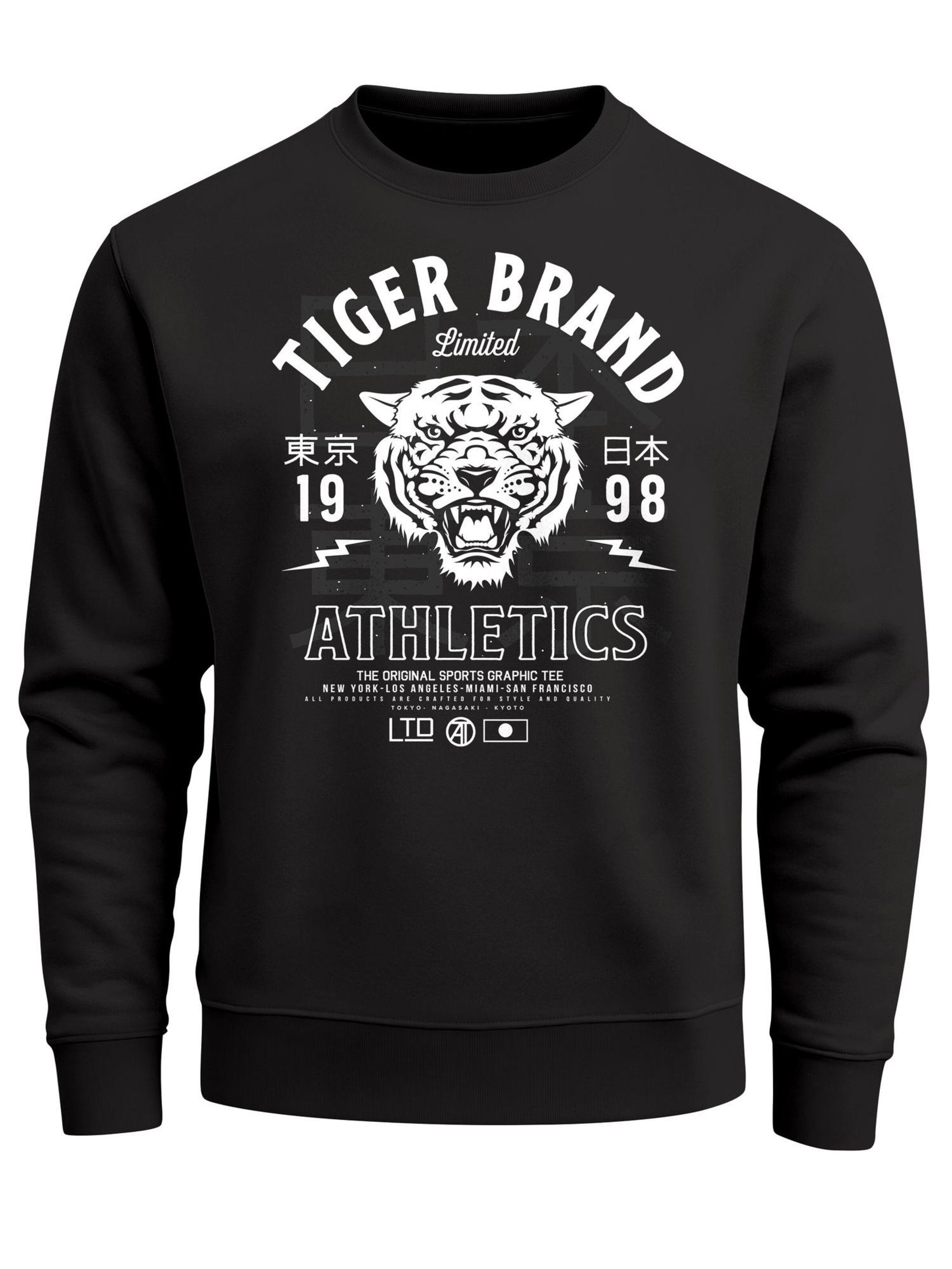 Neverless Sweatshirt 'Tiger'‌‌‌‌‌‌‌‌ in Schwarz: Vorderseite