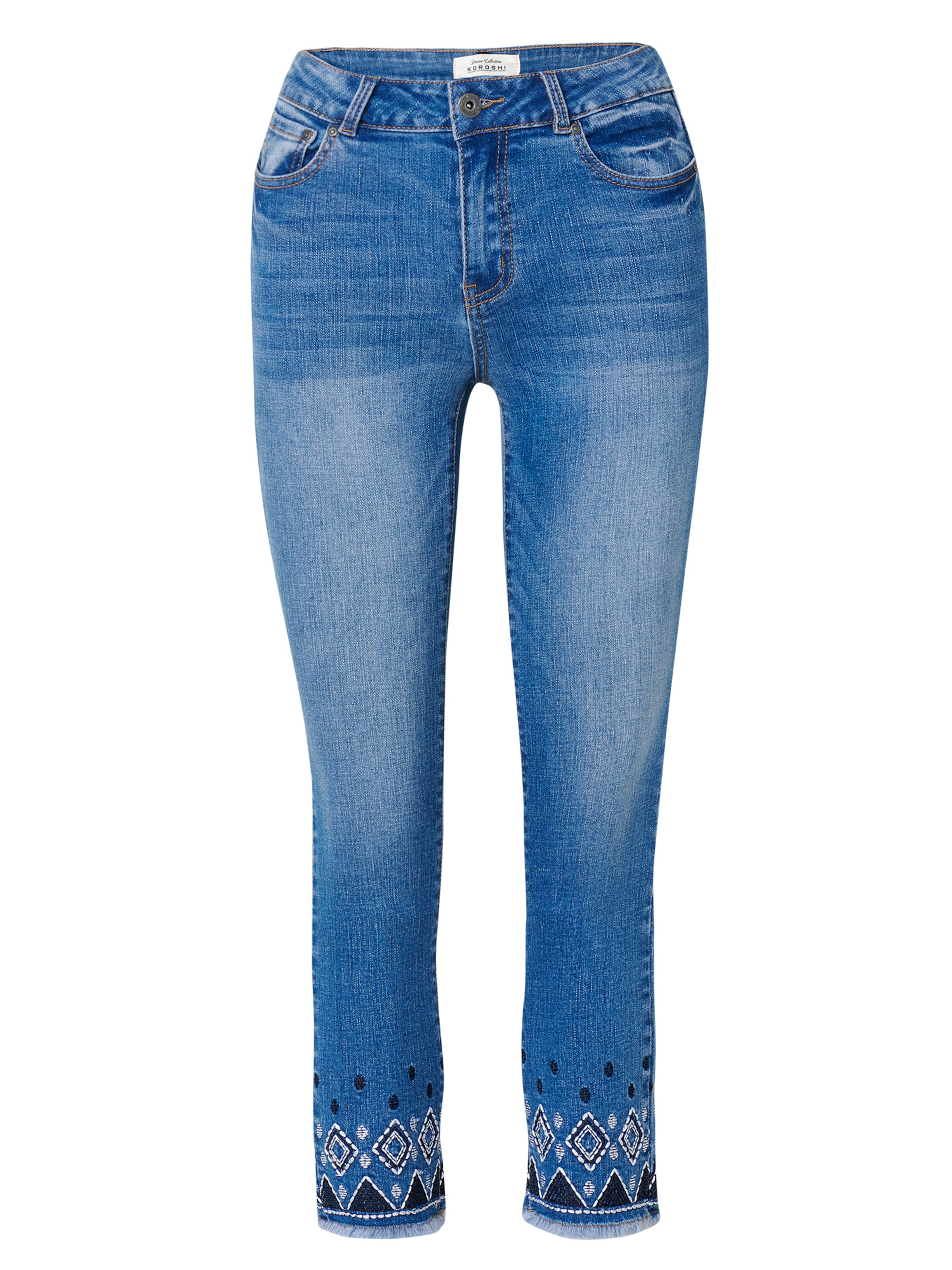 KOROSHI Úzky strih Džínsy - Modrá: predná strana