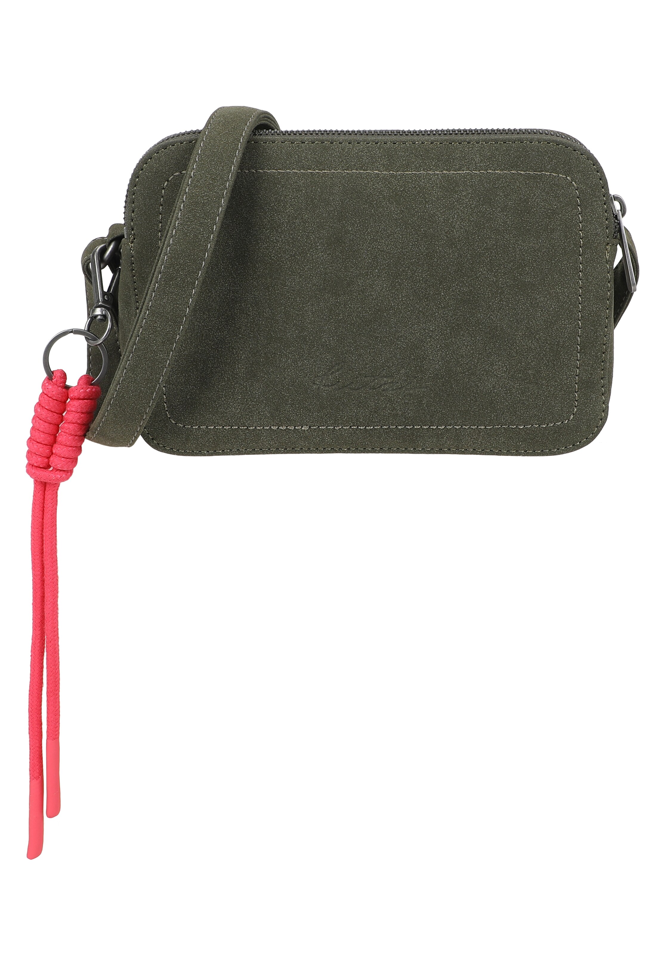 Fritzi aus Preußen Crossbody Tasche 'Jony Suede Jacky' in Grün: Vorderseite