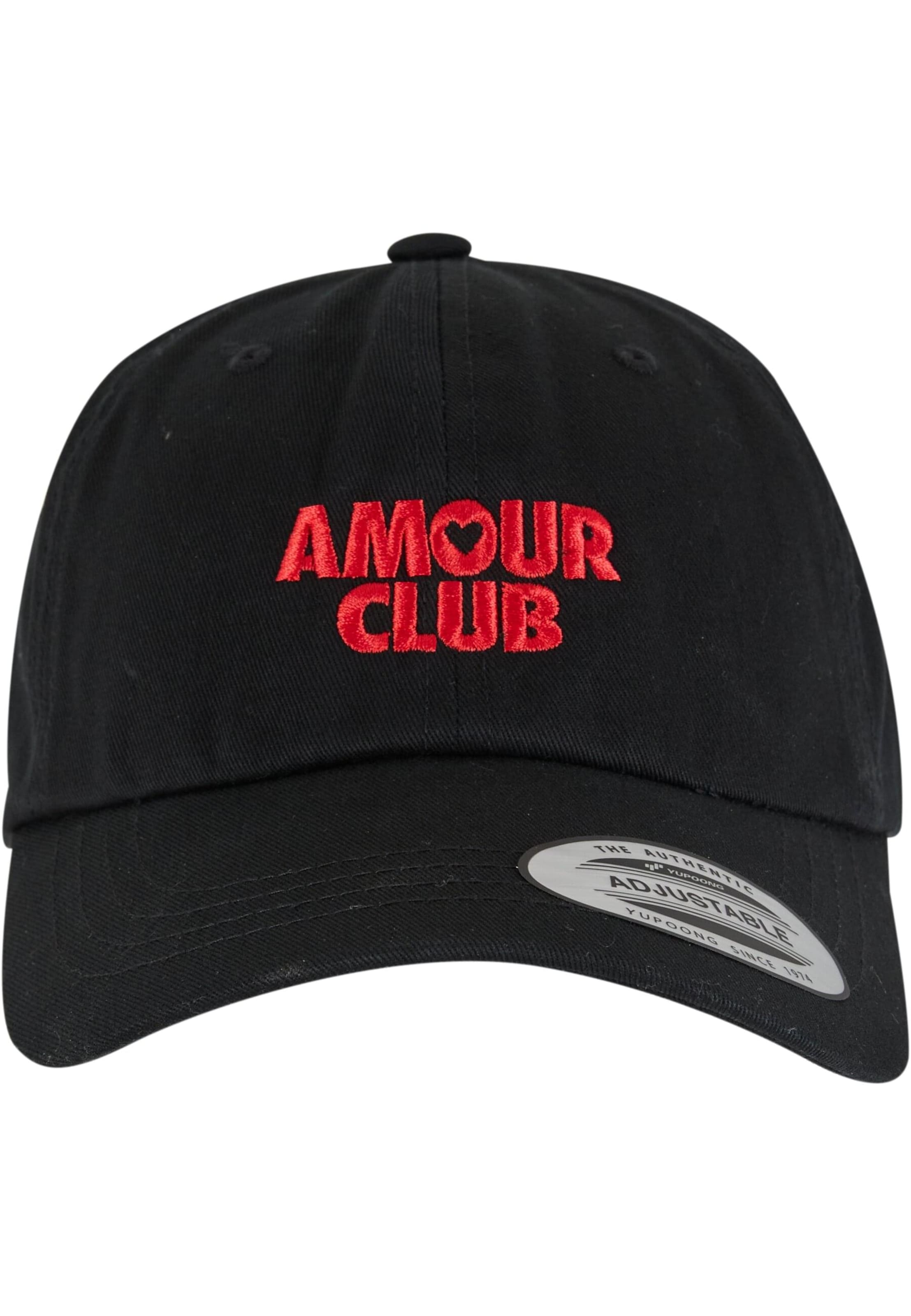 Mister Tee Cap 'Amour Club Heart' in Schwarz: Vorderseite