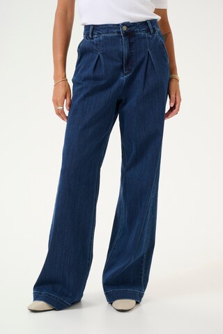 Kaffe Loosefit Bandplooi jeans 'Lea' in Blauw: voorkant