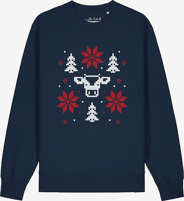 Watapparel Sweatshirt ' Christmas with love ' in Blauw: voorkant