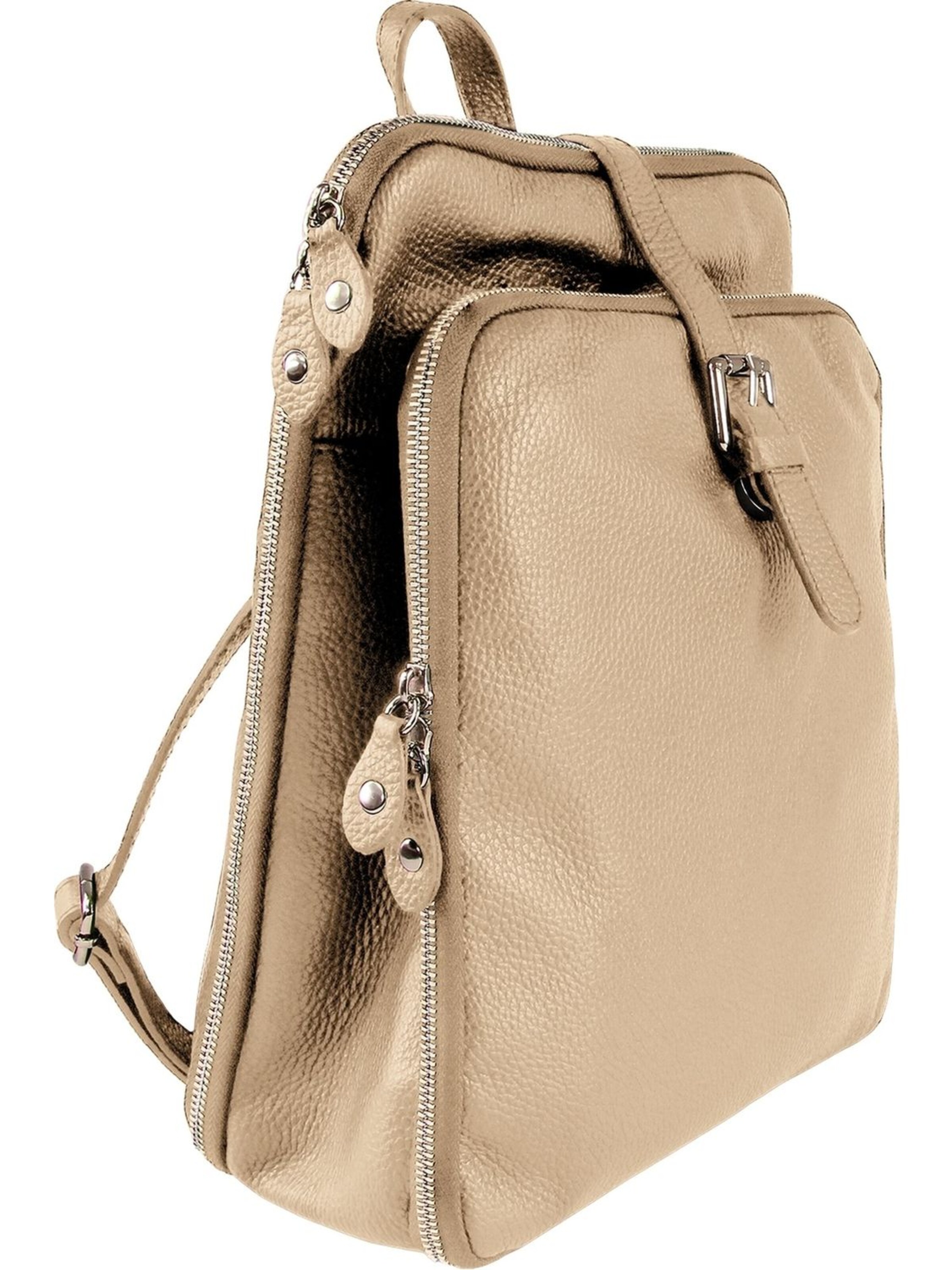 Sac à dos Toscanto en beige : devant