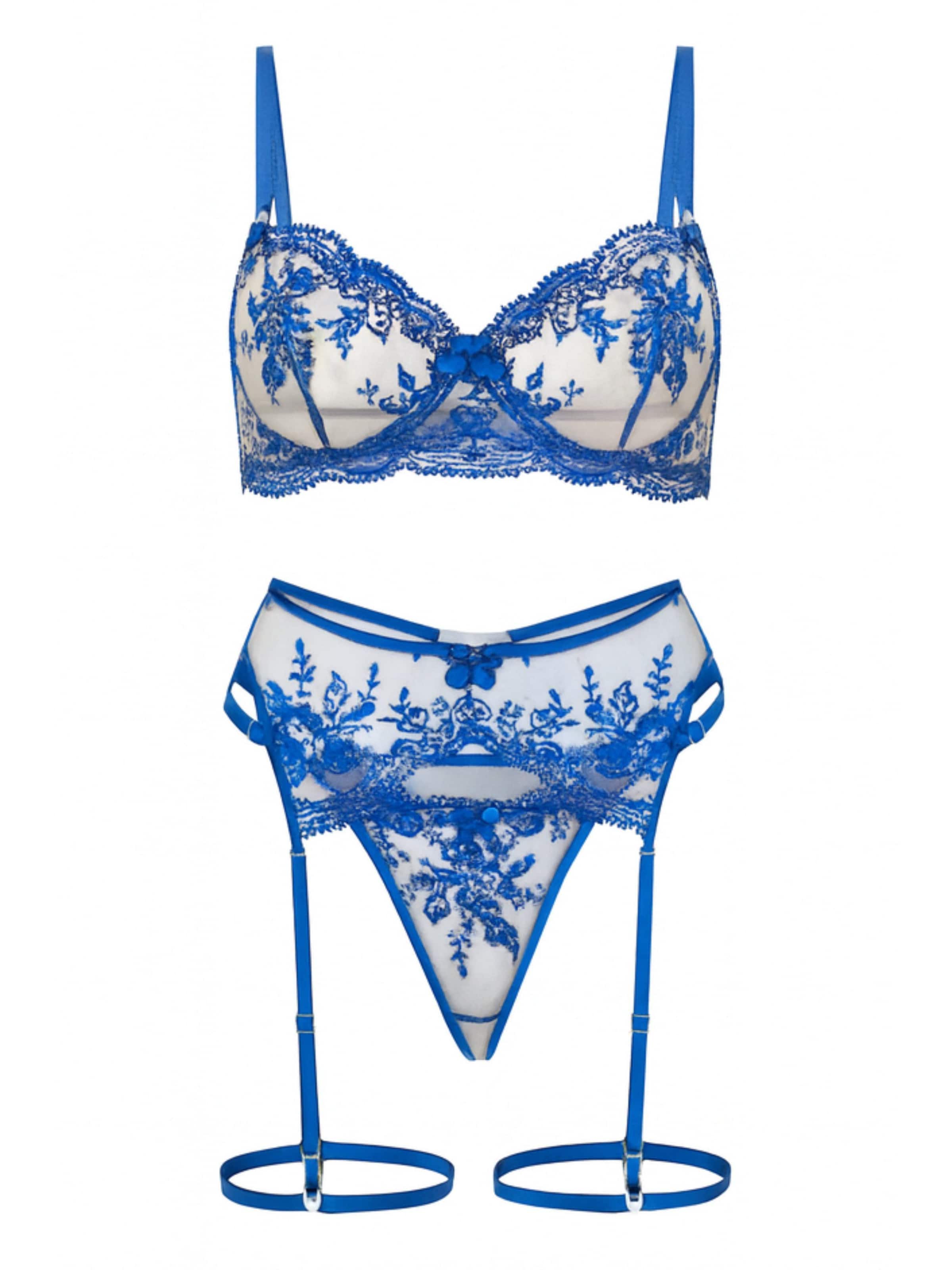 Orchibelle Wäsche-Sets 'Amara' in Blau: Vorderseite