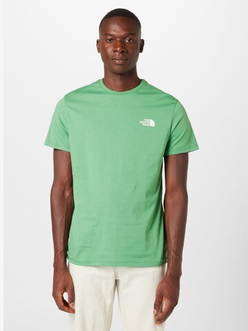 THE NORTH FACE Regularny krój Koszulka 'Simple Dome' w kolorze zielony: przód