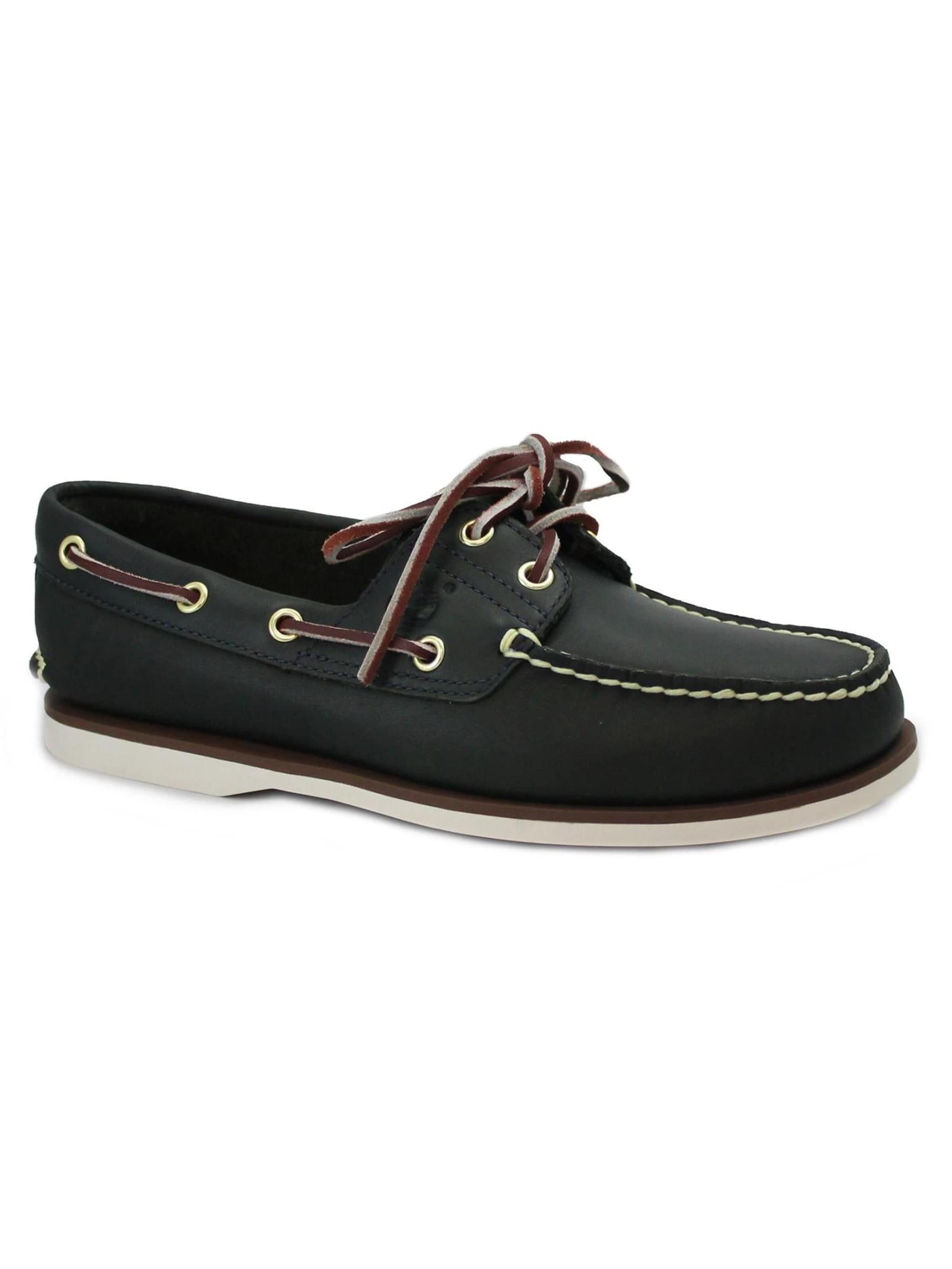 Mocassin 'TIMBERLAND 174036 CLASSIC BOAT SHOE barca navy blu scarpe uomo lacci light pelle' TIMBERLAND en noir : devant