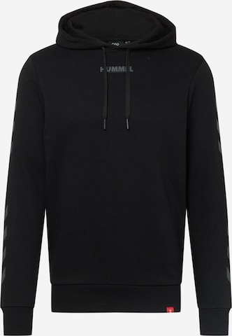 Hummel Sweatshirt 'Legacy' in Zwart: voorkant