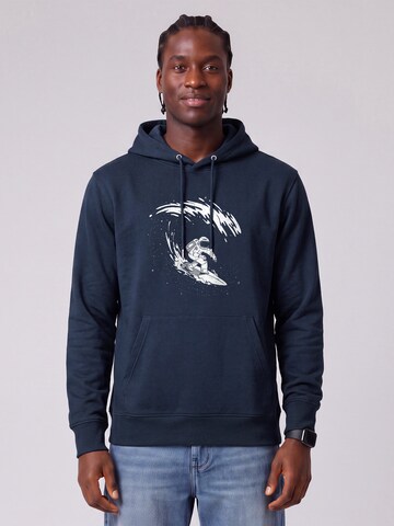 Sweat-shirt ' Surfing Spaceman ' Watapparel en bleu : devant
