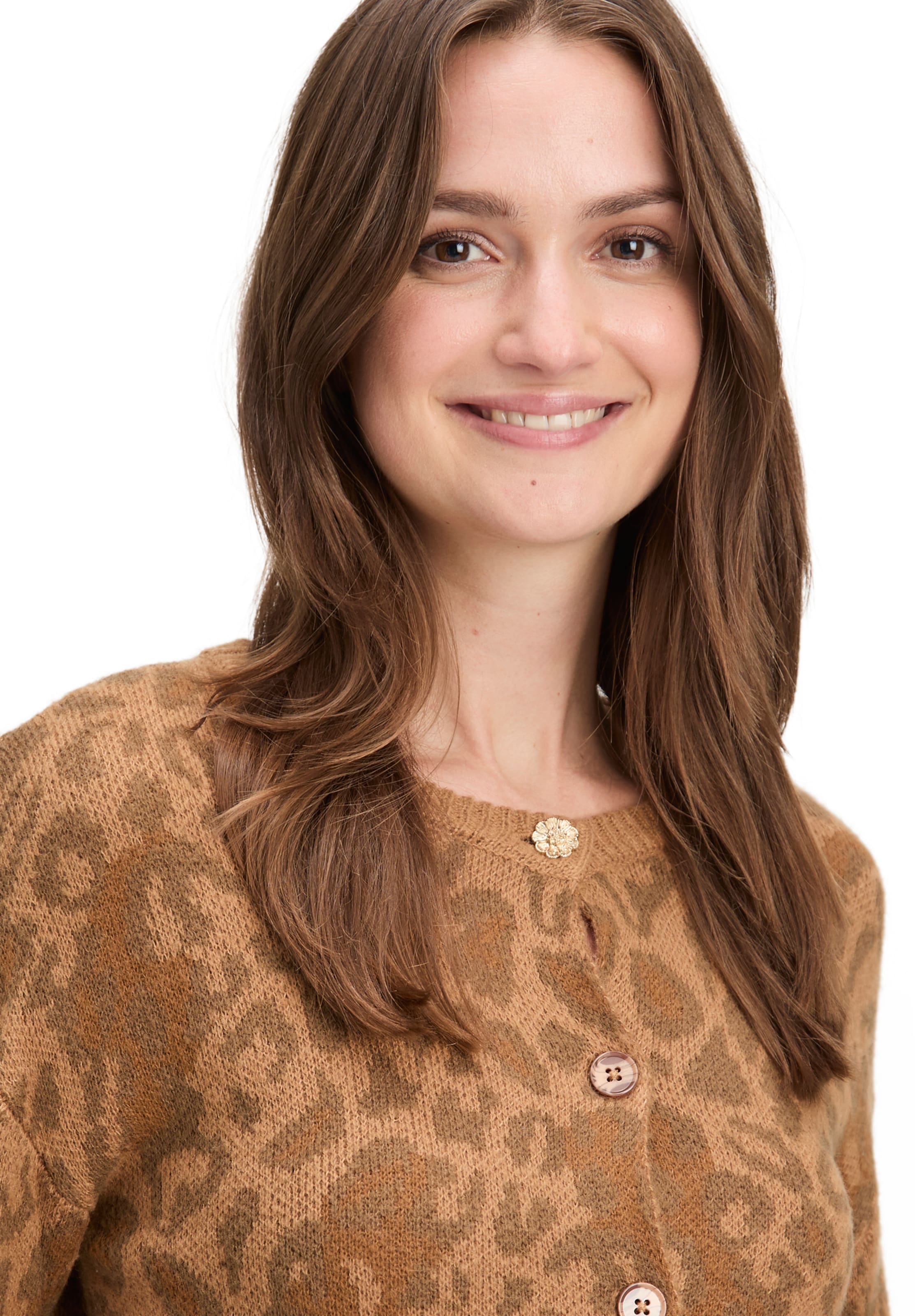 Cartoon Strickjacke in Braun