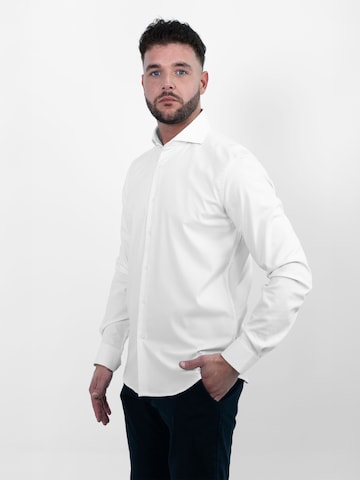 Vercate - Regular Fit Camisa clássica 'No. 29' em branco