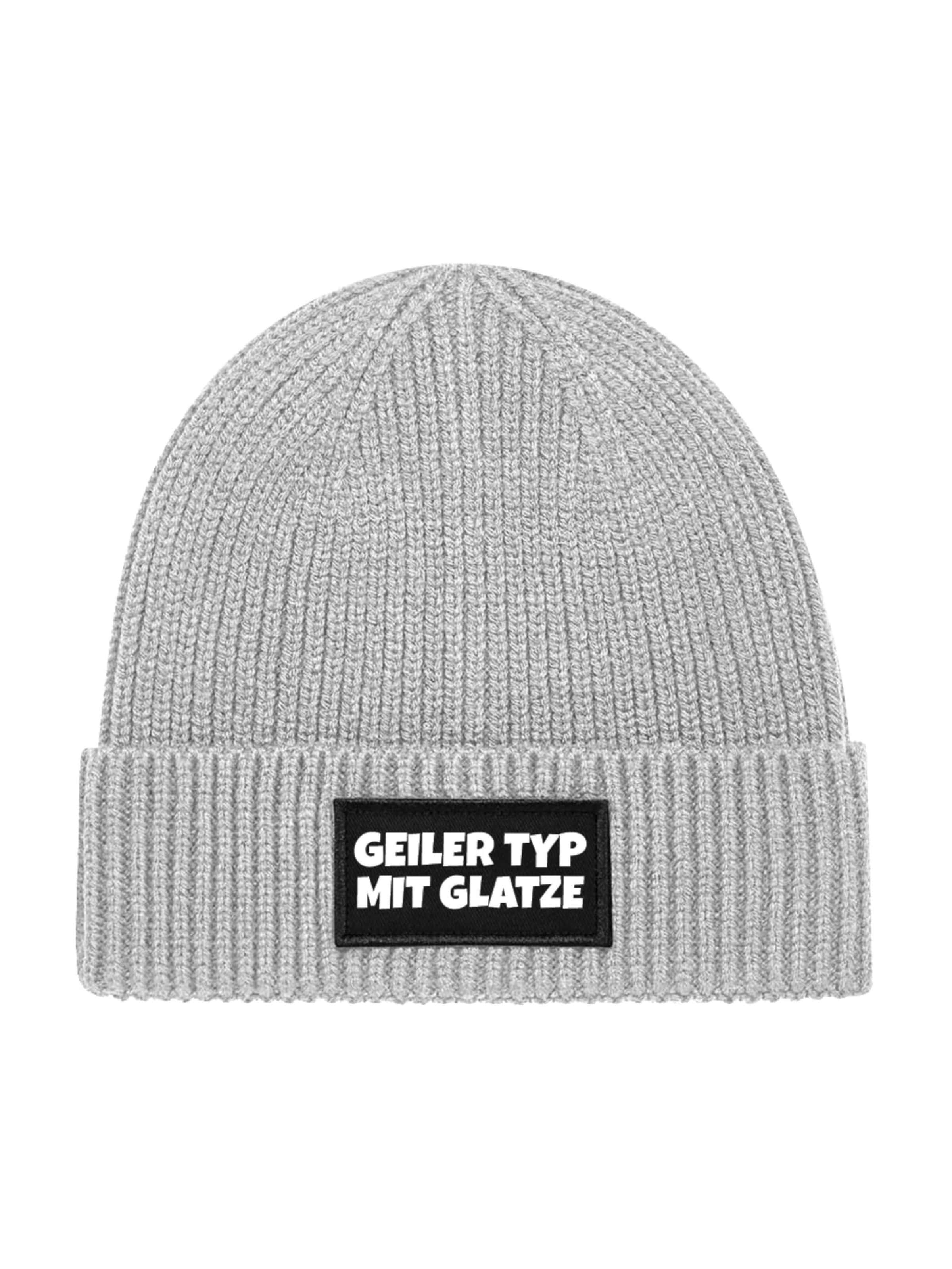 Youth Designz Mütze 'Geiler Typ mit Glatze'‌‌‌‌‌‌‌‌‌ in Grau: Vorderseite