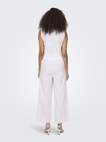ONLY Loosefit Bandplooibroek 'Roxanne' in Wit