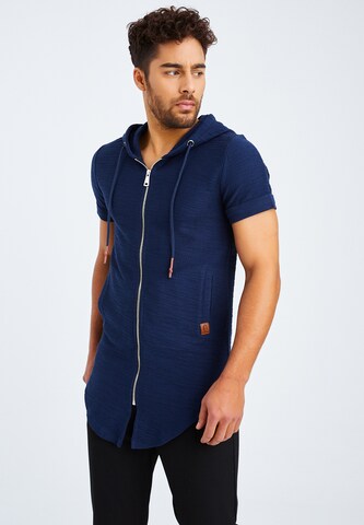 Leif Nelson Zip-Up Hoodie in Blue