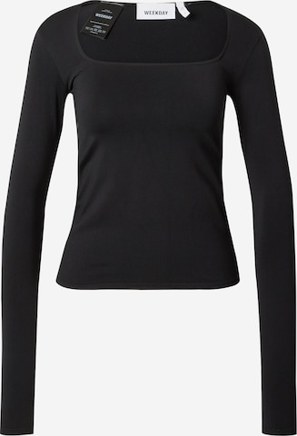 WEEKDAY Shirt in Black: front