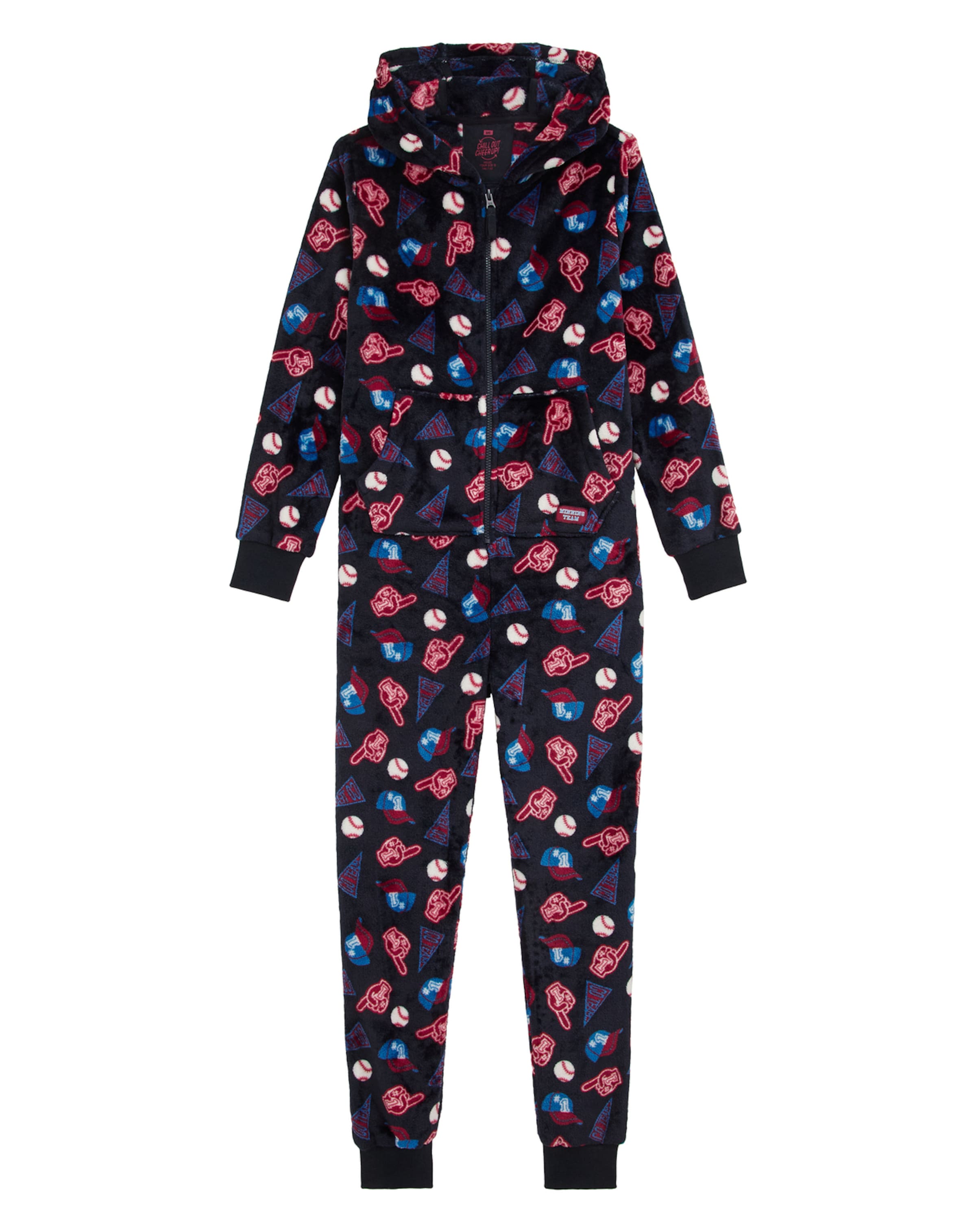 WE Fashion Комплект пижама в синьо: отпред