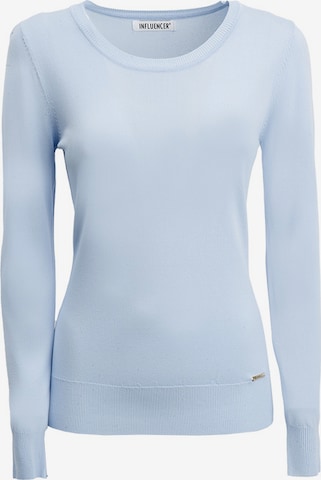 Influencer Pullover in Blau: Vorderseite