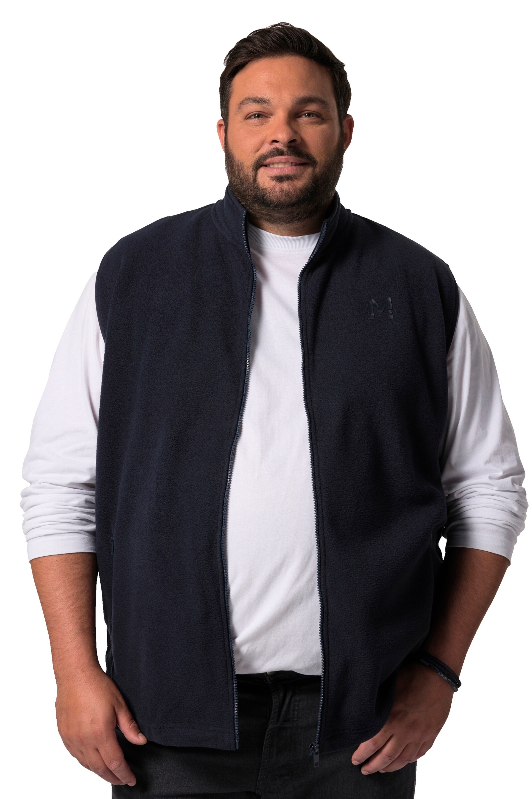 Men Plus Vest in Blue: front