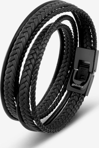 SERASAR Bracelet 'Wrap' in Black: front