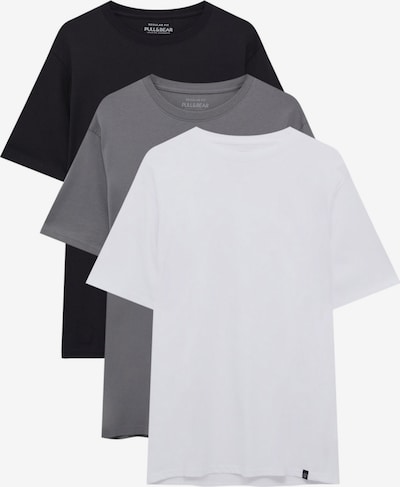 Pull&Bear Majica u siva / crna / bijela, Pregled proizvoda