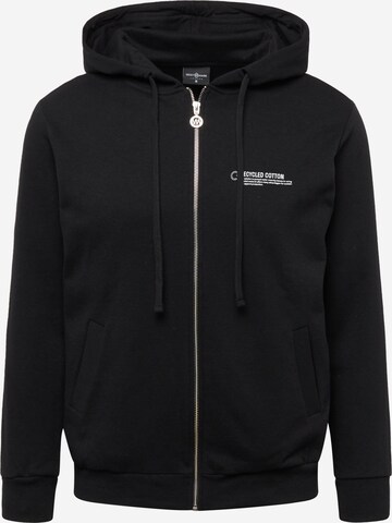 WESTMARK LONDON Zip-Up Hoodie in Black: front