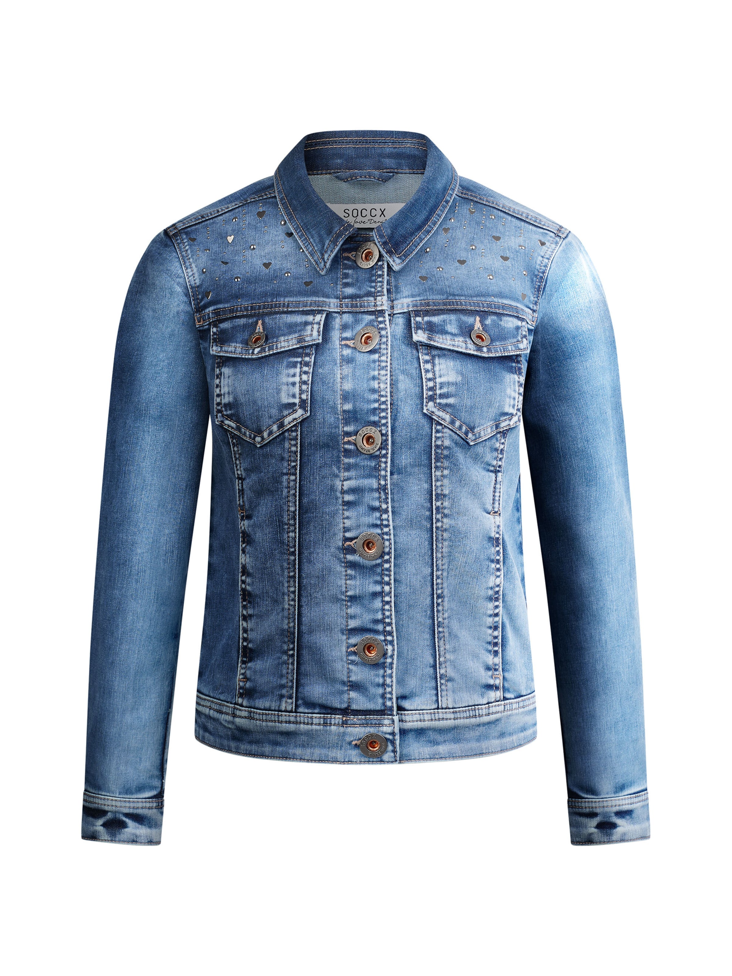 Soccx Between-Season Jacket in Blue: front